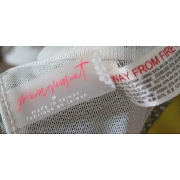 Free People FP Movement Just Breathe Sport Bra Colorblock Gray & Yellow Medium - Picture 4 of 8